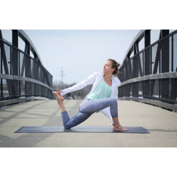 LULULEMON Wunder Under Crop III Size 4 Rio Mist White Black - Picture 4 of 9